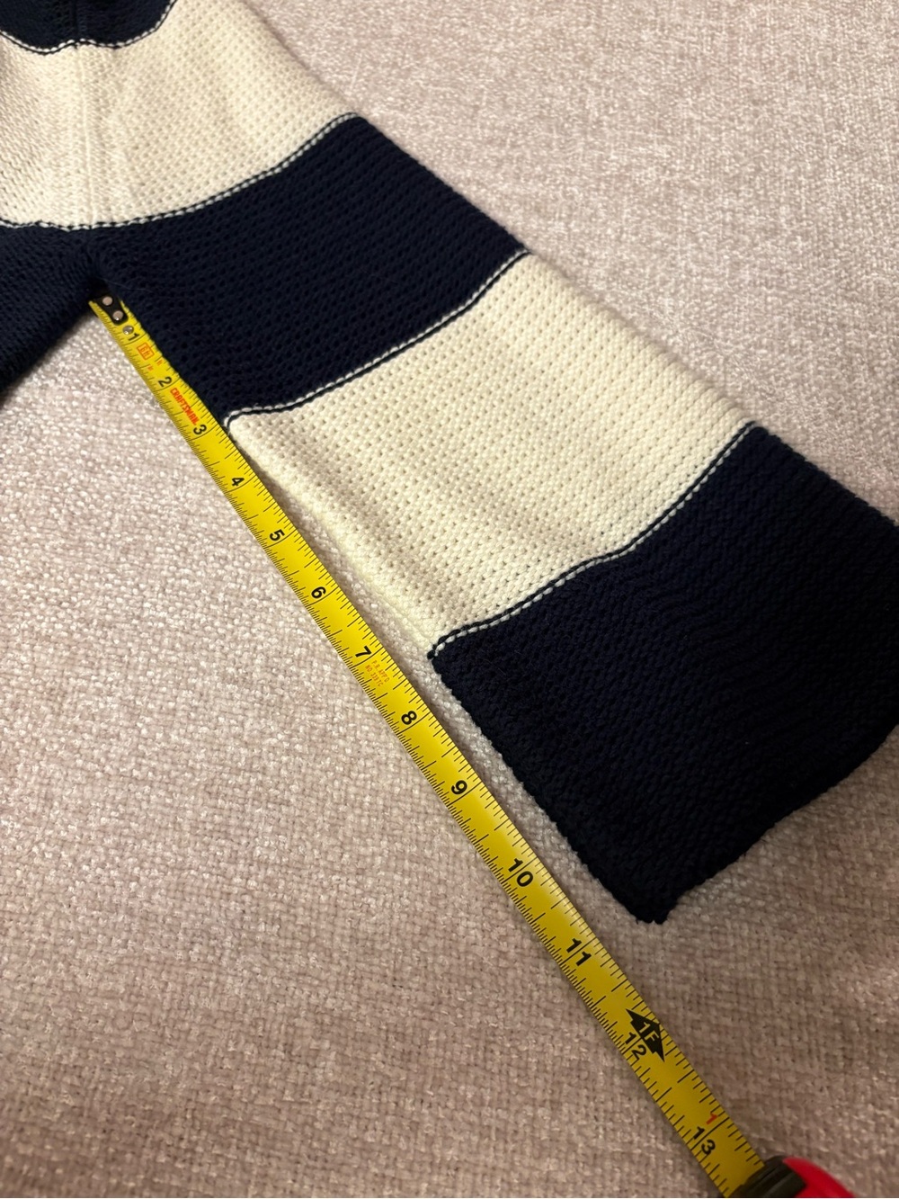Adorable Women’s Eddie Bauer Navy and Cream Striped Open Cardigan Size M - Picture 13 of 14